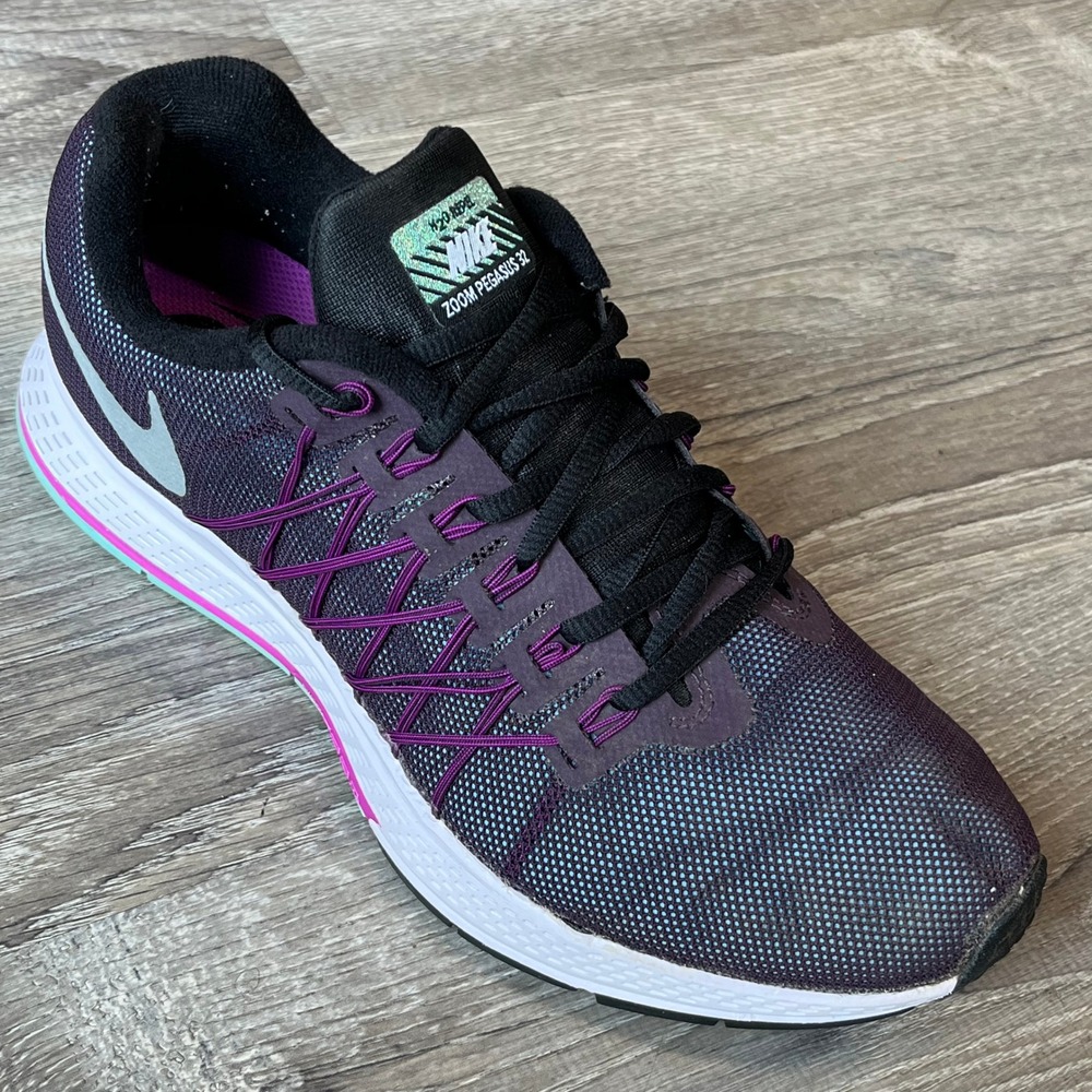Nike Air Zoom Pegasus 32 Flash Noble Purple Running Shoes 806577-500 Womens 8.5
